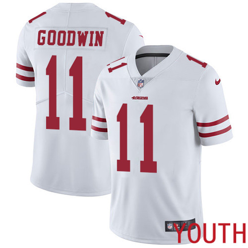 San Francisco 49ers Limited White Youth #11 Marquise Goodwin Road NFL Jersey Vapor Untouchable->youth nfl jersey->Youth Jersey